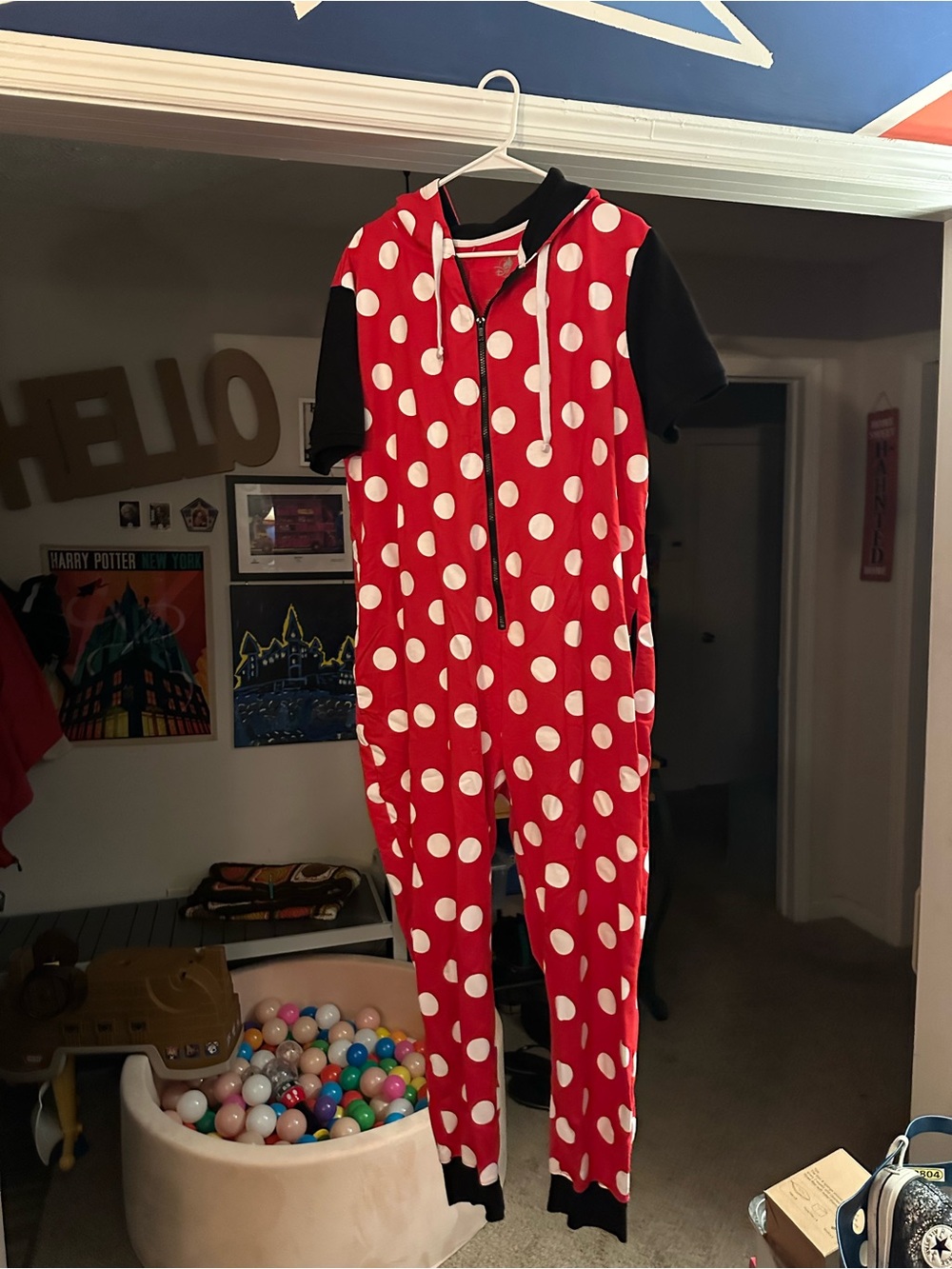 Disney Adult Red Polka Dot Minnie Mouse onesie